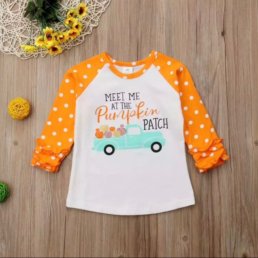Girls boutique pumpkin patch shirt